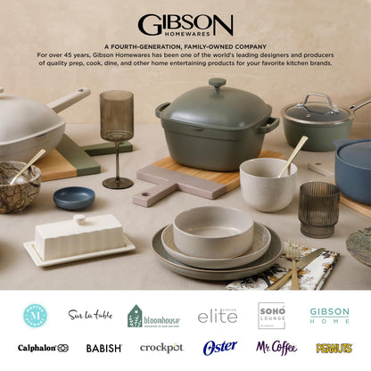 Gibson Home Rockaway 12-Piece Stoneware Dinnerware Set, Matte Finish, Service for 4, Modern Ceramic Plates and Bowls, Microwave & Dishwasher Safe – Soft Gray - Service for 4
