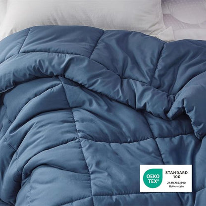 Bedsure Comforter Duvet Insert - All-Season Twin XL Quilted Down Alternative Bedding, Dark Slate Blue, 92 x 68 Inches
