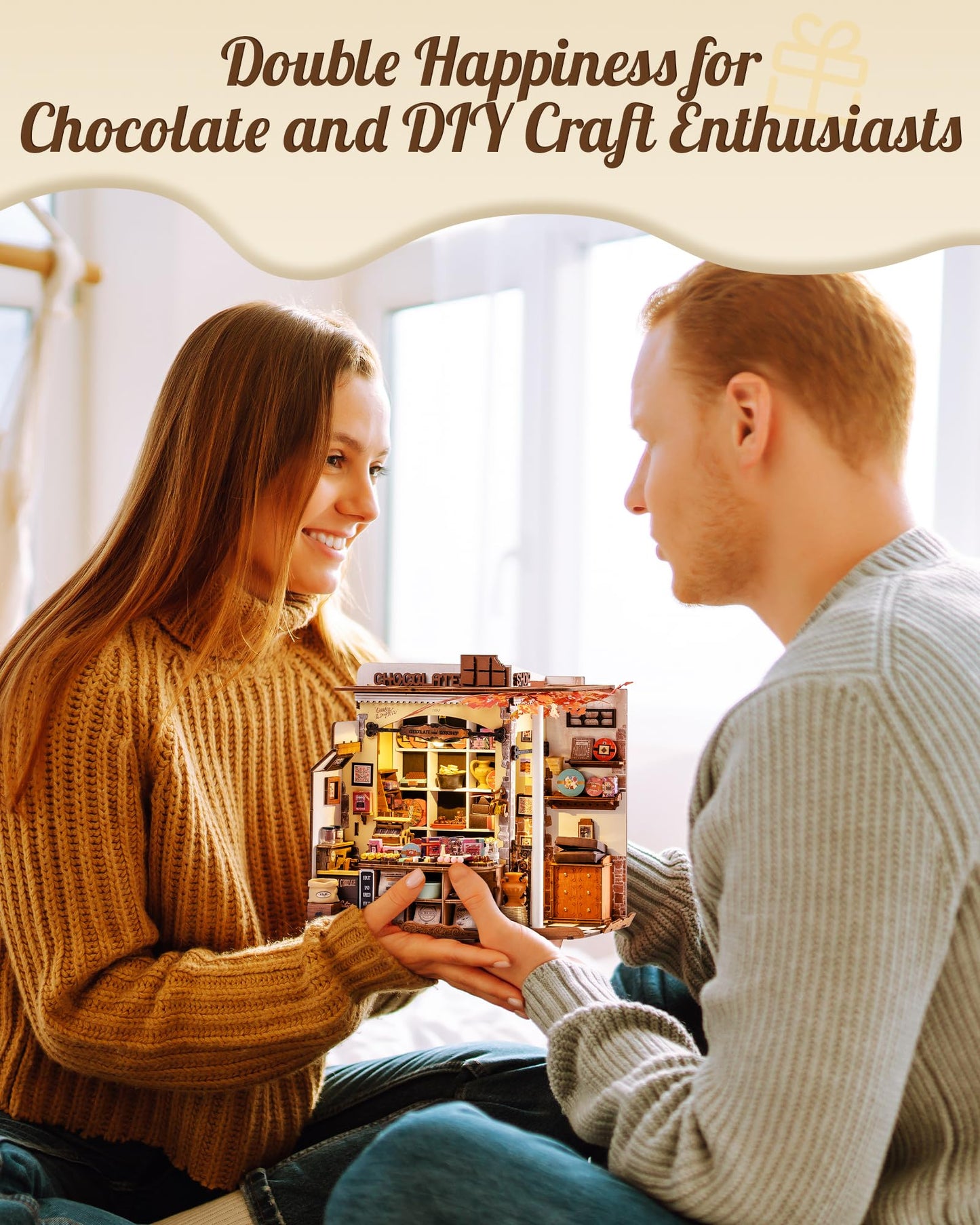 Rolife DIY Miniature House Kit Henry's Chocolate Shop, Tiny House Book Nook for Bookshelf Decor, 3D Puzzles Model Building Kits for Teens, Birthday Gifts/Craft Kits for Girls Boys (Henry's Chocolate)