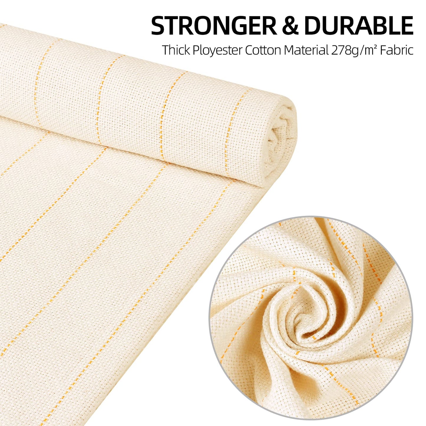 79"x59" Tufting Cloth with Yellow Marked Lines for Rug Tufting, 70"x39" Non-Slip Backing Felt Cloth for Tufted Rugs, Monk Cloth Rug Tufting Kit for Tufting Gun, Punch Needle, Rug Hooking