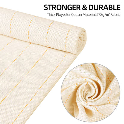 79"x59" Tufting Cloth with Yellow Marked Lines for Rug Tufting, 70"x39" Non-Slip Backing Felt Cloth for Tufted Rugs, Monk Cloth Rug Tufting Kit for Tufting Gun, Punch Needle, Rug Hooking