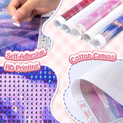 IPISSOI The Lovely Hippopotamus Funny Diamond Painting Kit for Adult DIY Full Drill Diamond Art Hippopotamus 5D Diamond Dots Kits Painting Crafts for Home Decor 12x16 inch