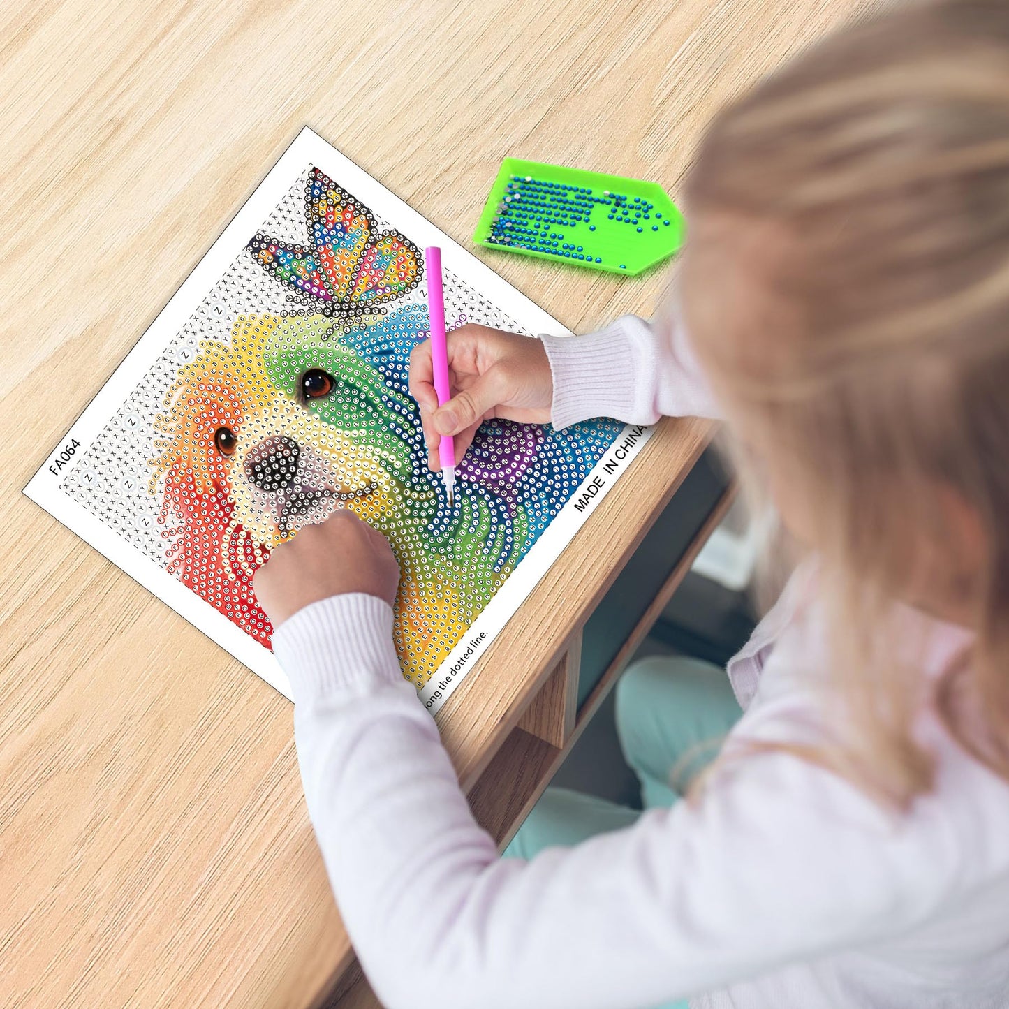 geesfayan 4 Pack Diamond Art Kit for Kids 6 Inch DIY Animal Gem Art with 4 Tools Sets, Gem Painting for Beginners, Creative Craft Gift for Teens & Kids(Owl-Giraffe)