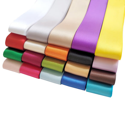 PAPILLON 20 Pack 7/8” x 2 Yards - Rainbow Ribbon Double Face Satin for Gift Wrapping, Birthday, Party, Decorations, Crafts, Sewing, Bow Making – Total 40 Yards