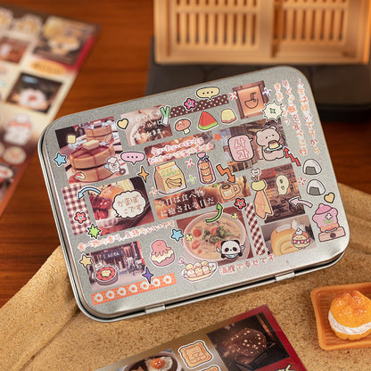 PRSTINCOL Japanese Style Sticker Book, 30 Pages of Street Scene Graffiti Adhesive Stickers for Scrapbooking Journal and Diaries, 7.7 x 4.9 Inch