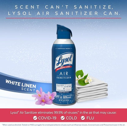 Lysol Disinfectant Spray Bundle - Crisp Linen & Air Sanitizer Spray for Odor Elimination | 19 Fl. Oz + 10 Fl. Oz