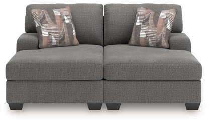Signature Design by Ashley Seyler Lane Contemporary 2-Piece Super Chaise with Removable Cushion, Gray
