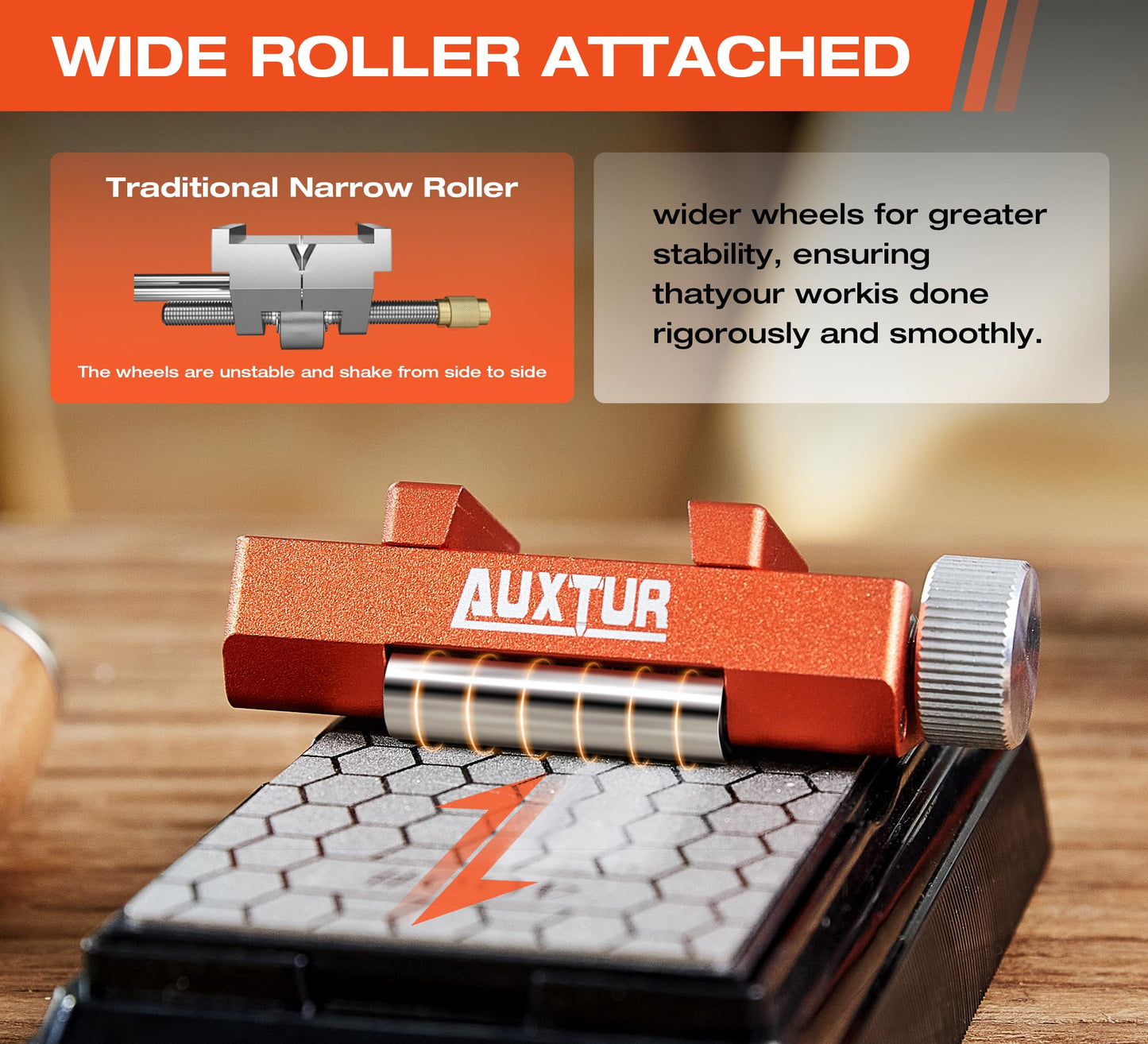 AUXTUR Sharpening Stone with Honing Guide Tool,chisel set for Woodworking,Flattening Stone,Complete Sharpening System Tools for Chisel Sharpening and Plane Restoration (guide+stone+chisel)