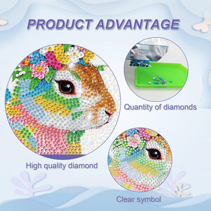 lesaonsy Animal Diamond Painting Kit for Kids, 4-Pack Set Diamond Art Kits for Boys & Girls, Gem Art DIY Craft -Dog, Lamb, Bunny, Giraffe