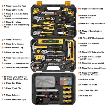 CRESOLVIA 328 Piece Tool Kit for Home,Hand Repair Tool Set,Toolbox Storage Case with Drawer,General Household/Auto Tool Kit,Perfect for Homeowner, DIY, Handyman