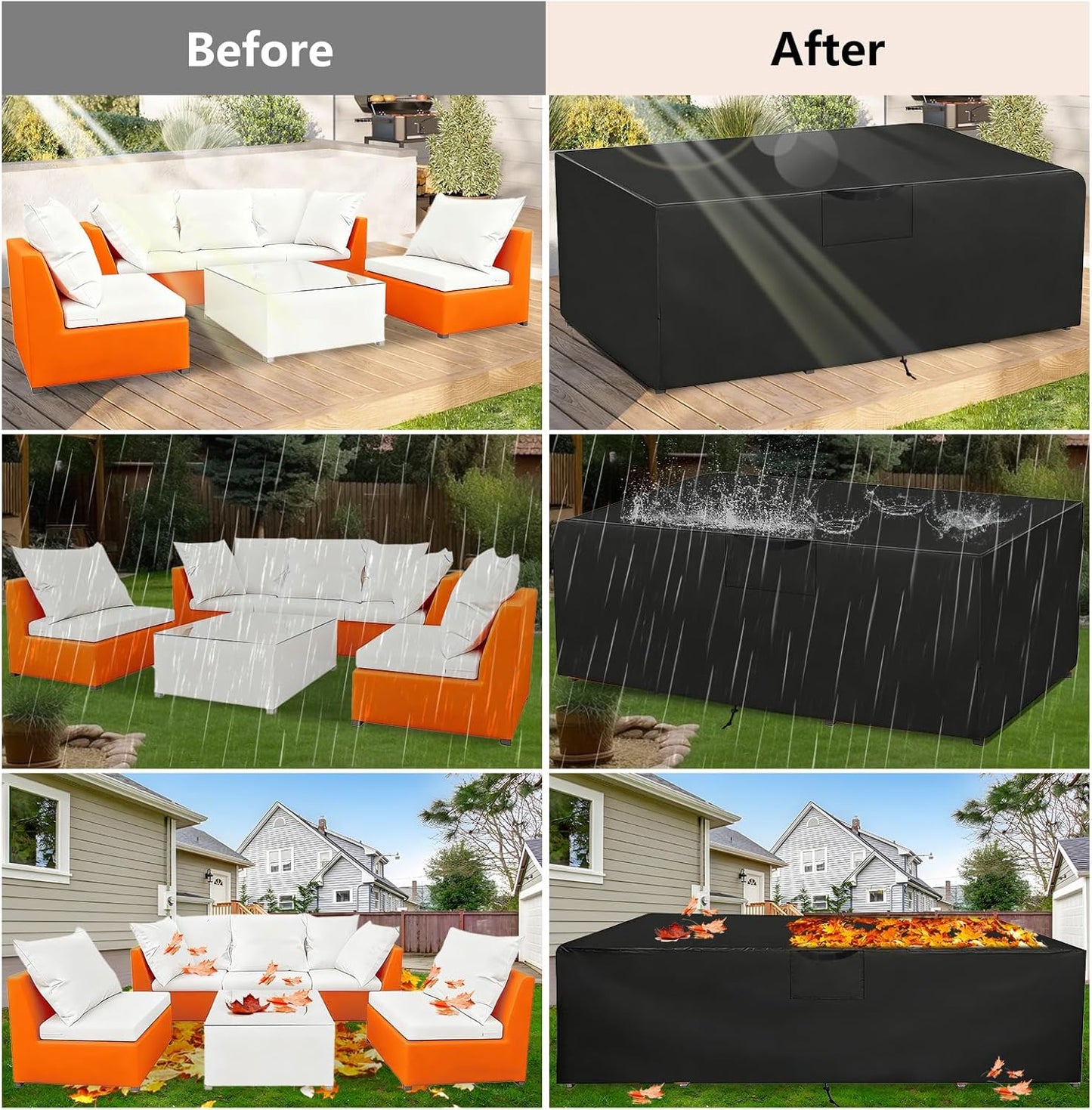 GardenCover 96" 48" 28" 8-10 Patio Furniture Cover L x W x H - Heavy Duty Outdoor Patio Table & Chair Cover, Waterproof