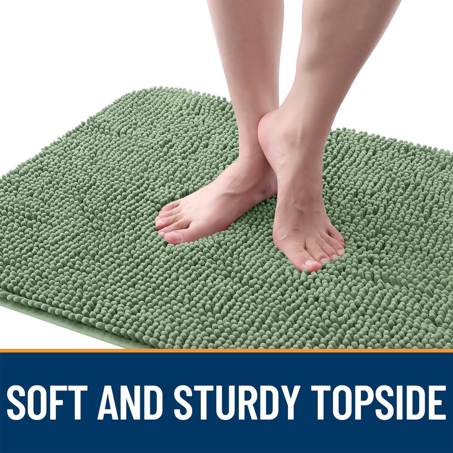 OLANLY Dog Door Mat - Absorbent Non-Slip Washable Doormat for Muddy Paws | 70x24, Olive Green