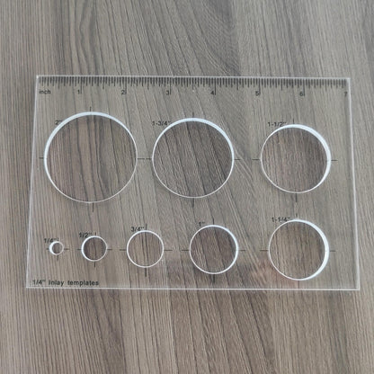 Kingria 8 in1 Bowtie Jia Router Template for Woodworking 1/4'' Thick DIY Router Template Jig Kit Acrylic Circle Inlay Template Decorative Guide (Circle)