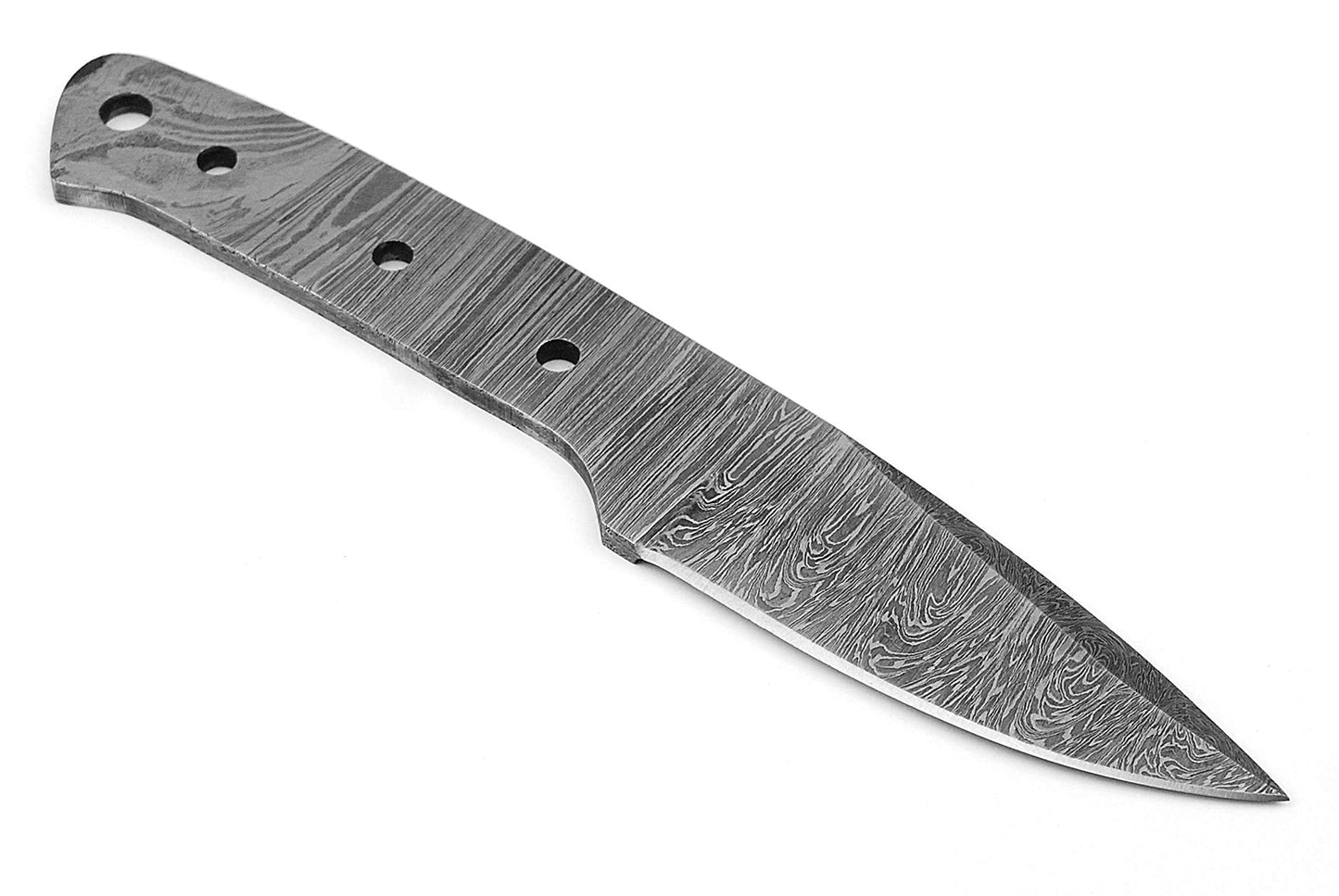 ColdLand 7" Damascus Steel Knife Making Kits - Knife Making Supplies Include Blank Blade, Brass Pin, Sheath, Wood Handle Scales - Build your Own NB113