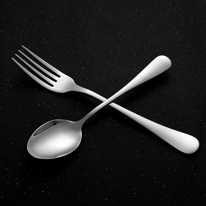 Set of 12 Stainless Steel Dinner Forks and Spoons, Heavy-Duty Cutlery Set (6.7 Inch) Dishwasher Safe (Silver)