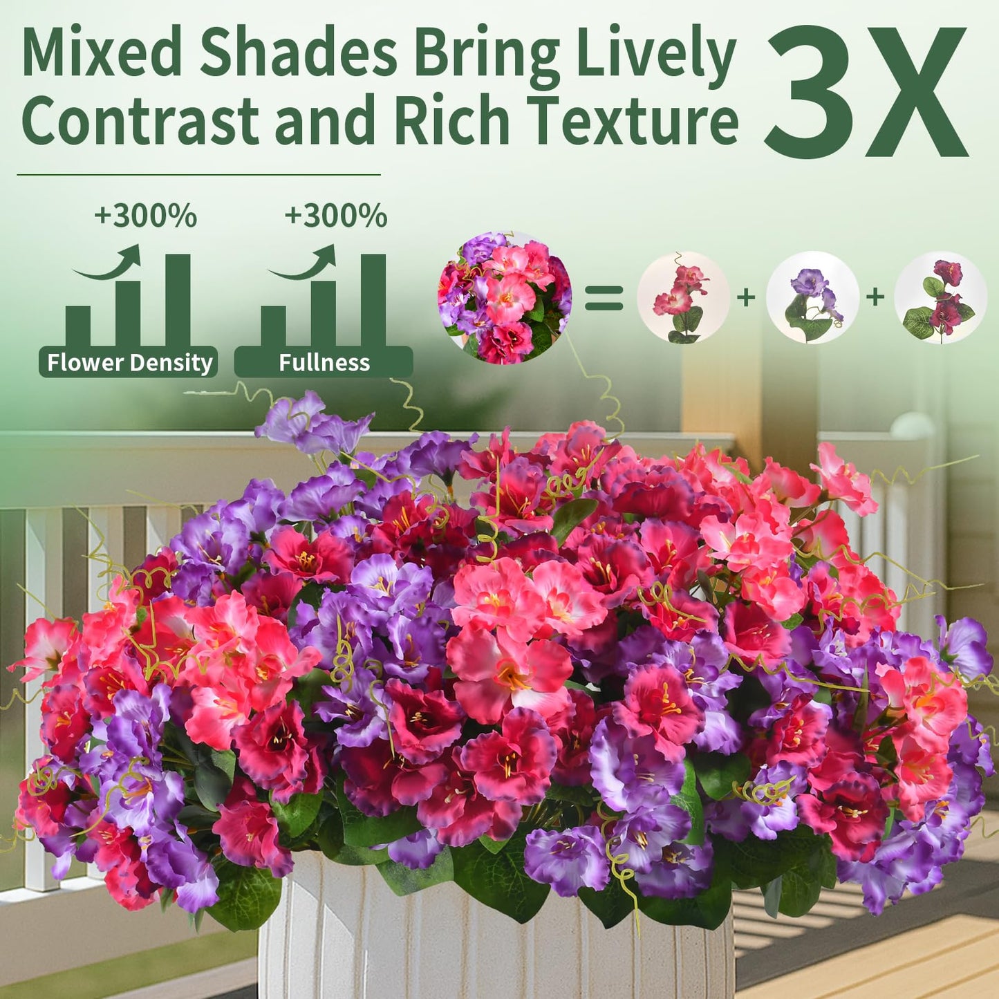 Artificial Flowers for Outdoors 6 Bundles UV Resistant Silk Flowers for Outside, Real Touch Faux Hibiscus Bouquets Tropical Faux Plants Fake Flowers for Outside Planter Front Porch Yard Home Decor