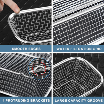 IWNTWY Utensil Drying Rack, 3 Pack Stainless Steel Utensils Holder Dishwasher Silverware Basket, Compact Dish Drainer for Kitchen Countertop, Chopsticks Spoons, Forks, Knifes Organizer