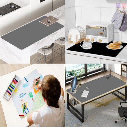 47.2''x23.6''(120cmx60cm) Large Silicone Mat for Kitchen Counter, Non-Slip Heat Resistant Countertop Protector, Waterproof Silicone Craft Mat for Kitchen Island, Translucent Black