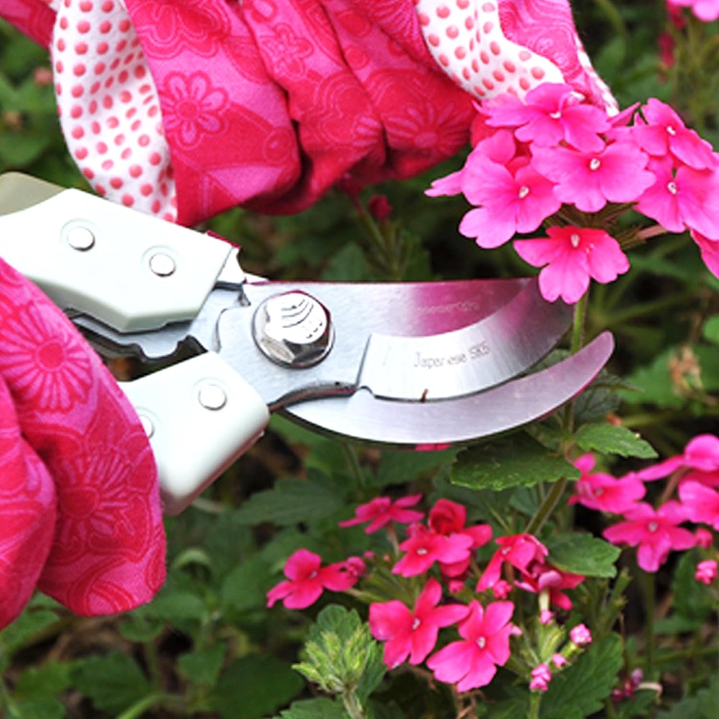 Worth Garden 8" Bypass Pruning Shears, SK5 Steel Blade, Reinforced Nylon Handle with Ergonomic Grip, Gardening Clippers