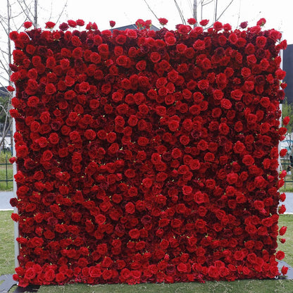 Somsiwey Artificial Flower Wall Panels, Elegant 5D Silk Rose Peony Flower Wall Backdrop Fake Flowers Wall Panel for Party Wedding Baby Bridal Shower Event Photo DIY