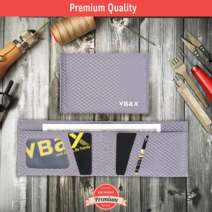 VBAX Microfiber Waterproof RFID Slim Bifold Wallet for Men - Minimalist Front Pocket Card Holder Holds up to 10 Cards and Cash, Grey