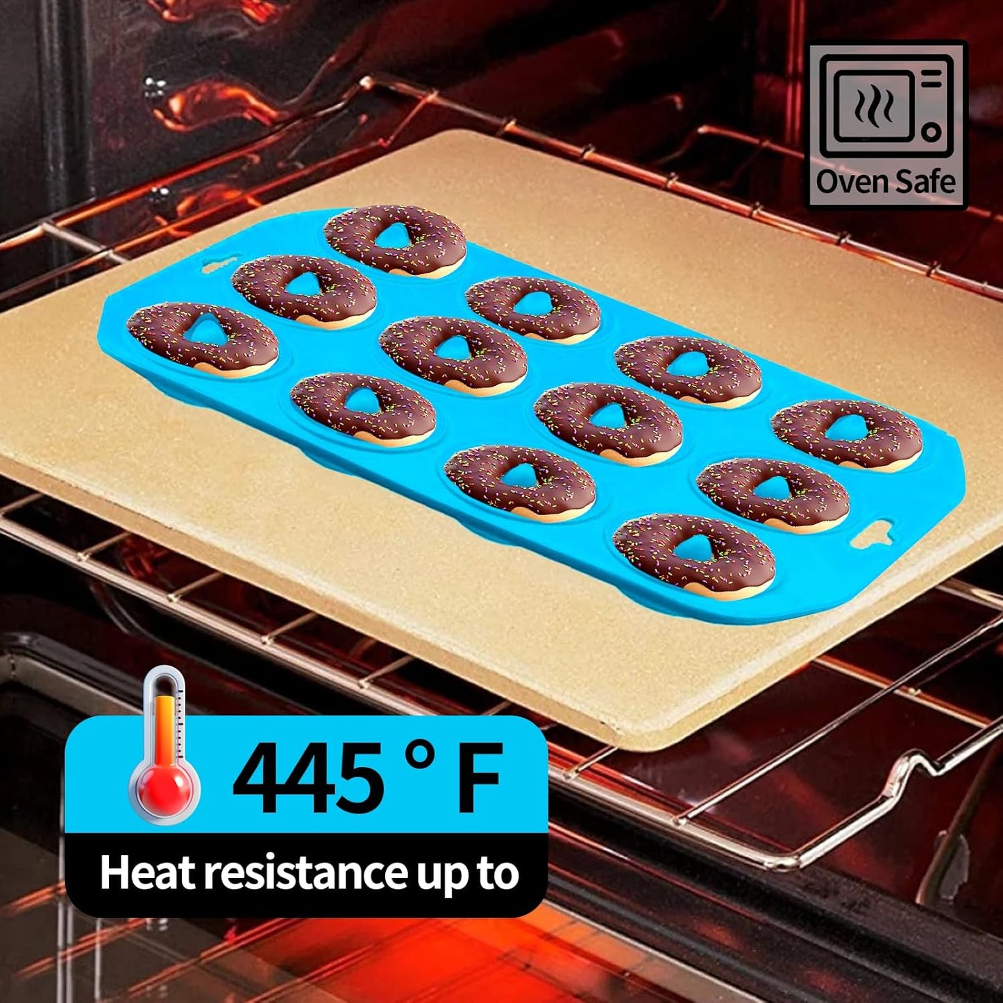 Silicone Donut Pan, Mini Baking Mold for Delicious Donuts, Heat Resistant, Non-stick Bottom, Easy to Clean