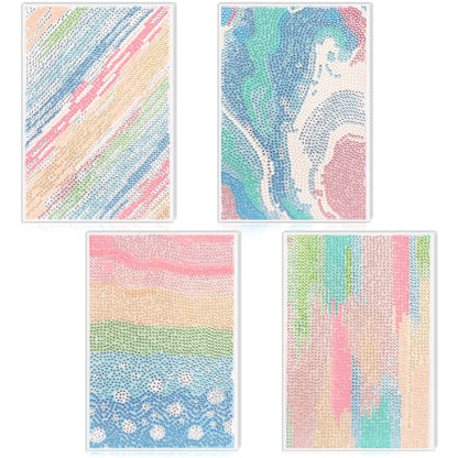 Mooliwe 4 Pcs Diamond Painting Notebook for Adults, Diamond Art Journal DIY Art Kits Sets A5 Leather Painting Sketchbook Christmas Gifts for Adults Beginners(Watercolor)