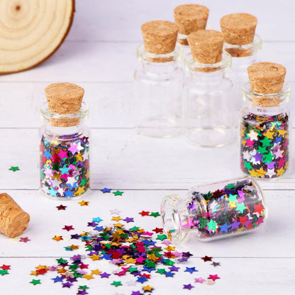 MaxMau 100pcs Tiny Jars with Corks 3ml Cute Little Bottles Cork Stoppers Small Clear Glass Bottles Mini Vials for Crafts Project Party Favors