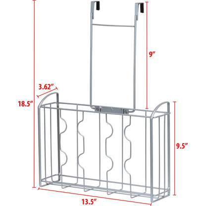 Simple Houseware Over Cabinet Door Organizer, Silver