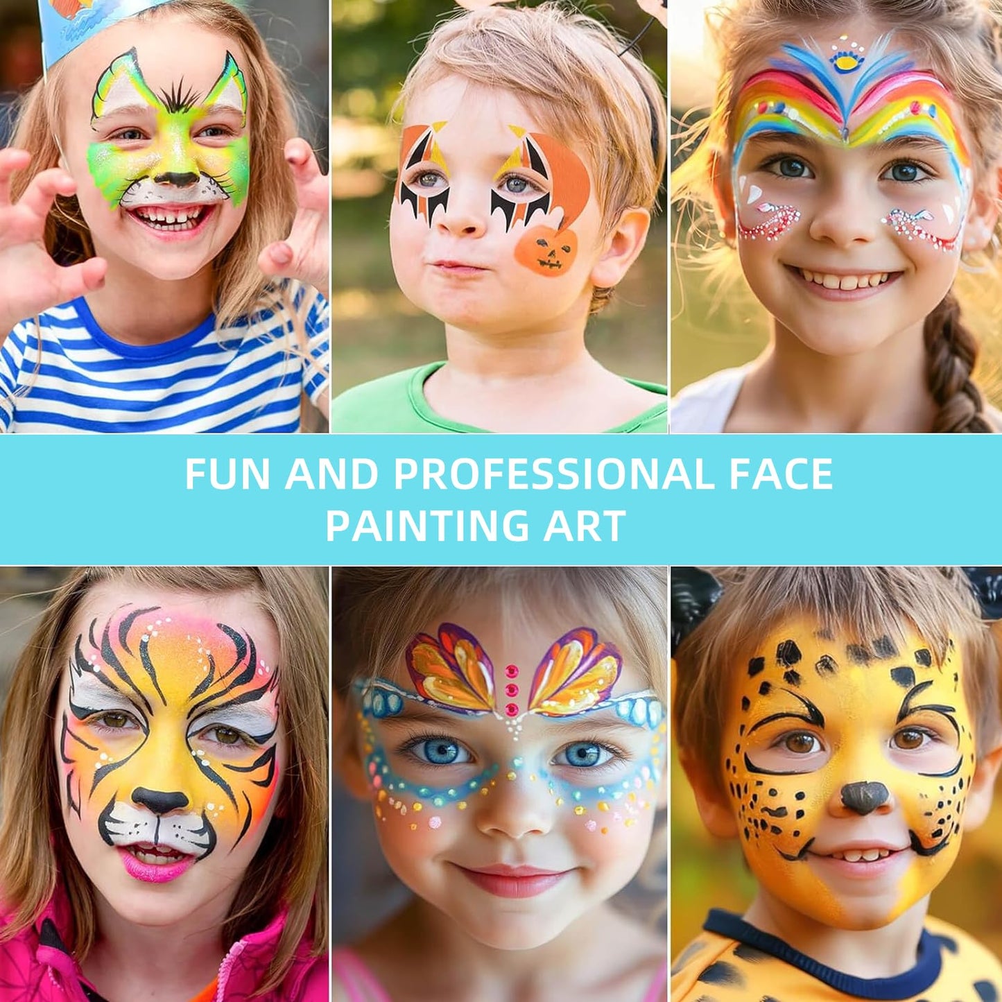 50 Pcs Face Paint Stencils Set, Reusable Body Facial Painting Art Templates for Halloween, Party Makeup and Temporary Tattoo Art
