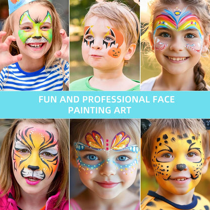 50 Pcs Face Paint Stencils Set, Reusable Body Facial Painting Art Templates for Halloween, Party Makeup and Temporary Tattoo Art