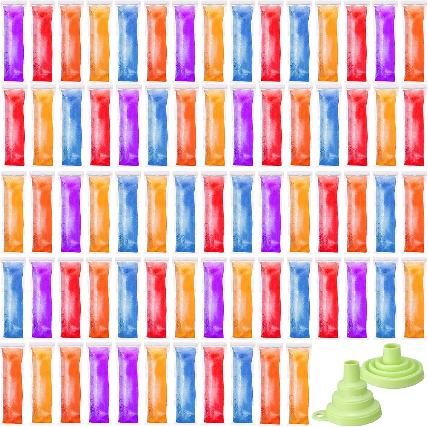 450 1 (3 10 Inch) Hoolerry Pcs Disposable Ice Mold Bags with Silicone Funnel Freezer Tubes with Zip Seals Candy Ice