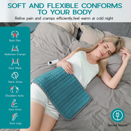Large Heating Pad for Back Pain Relief, Electric Heating Pad for Neck and Shoulders, Auto Shut Off, Fast Heat, Christmas Gifts for Women Men, Birthday Gifts for Mom Dad (17'' x 33)