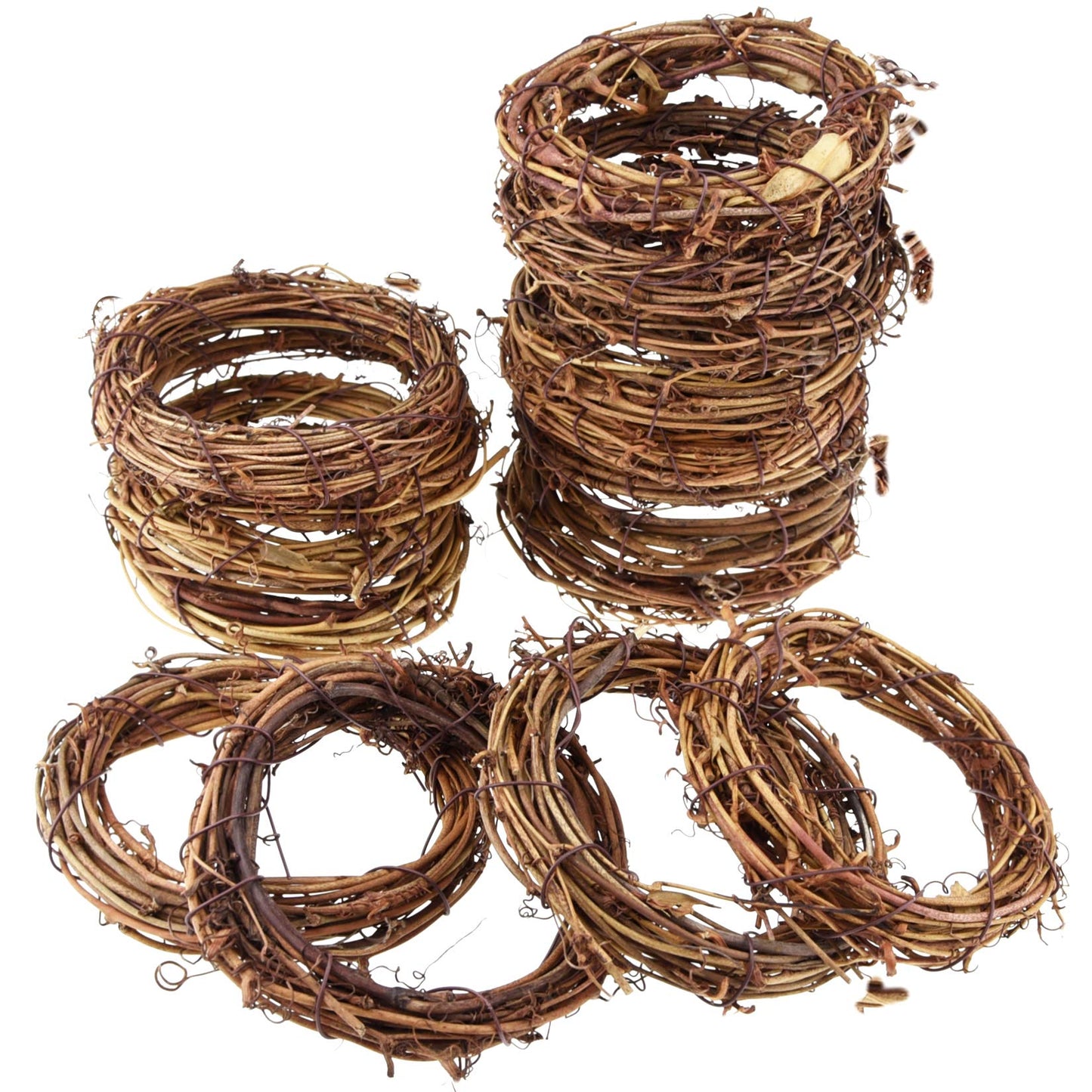 Grapevine Wreath Set, Marrywindix 16 Pieces Natural Vine Branch Christmas DIY Rattan Wreath Garland for Christmas Holiday Craft Wedding Decor (4 in.)