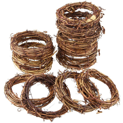 Grapevine Wreath Set, Marrywindix 16 Pieces Natural Vine Branch Christmas DIY Rattan Wreath Garland for Christmas Holiday Craft Wedding Decor (4 in.)