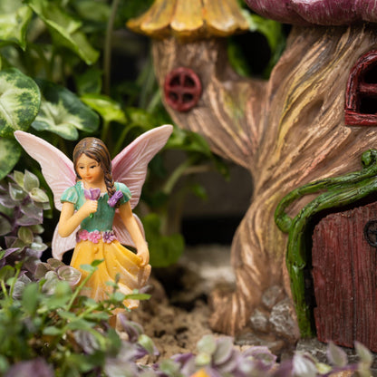 PRETMANNS Fairy Garden House Kit - Outdoor Fairy Houses for Outside with Accessories, Miniature Village Decor for Adults, Large Fairy House 7 Inch (18cm), Garden Decor Set