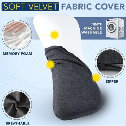 Hapiclody Lumbar Support Pillow for Sleeping Memory Foam Lumbar Pillow for Lower Back Pain Relief Back Support Pillow for Side,Back and Stomach Sleepers-Bed Wedge Bolster Pillow Bed Rest Pillow(Gray)
