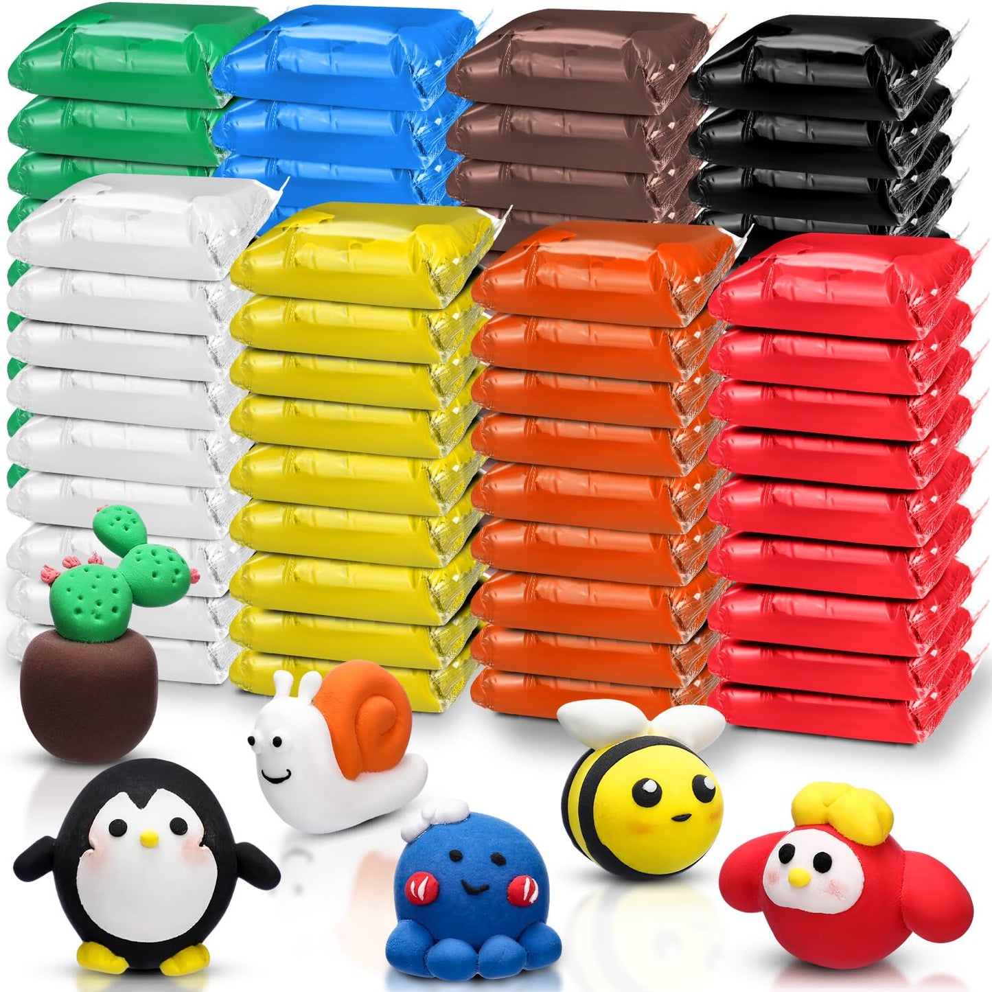 WinnerWhy 72 Pcs 38oz Air Dry Clay Modeling Magic Ultra Light Modeling Clay for Kids DIY for Sculpting Air Dry School Gift(Bright Color)