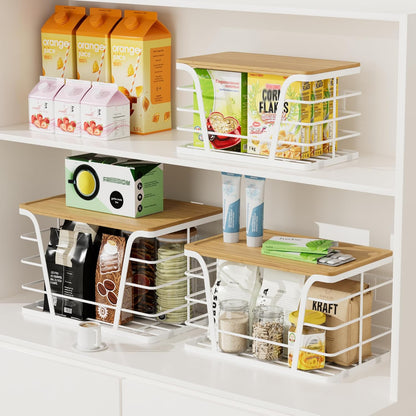 3 Pack TIDIIABODE Trash Bag Holder Dispenser,Kitchen Organization and Storage, Stackable Storage Bins with Lids, White