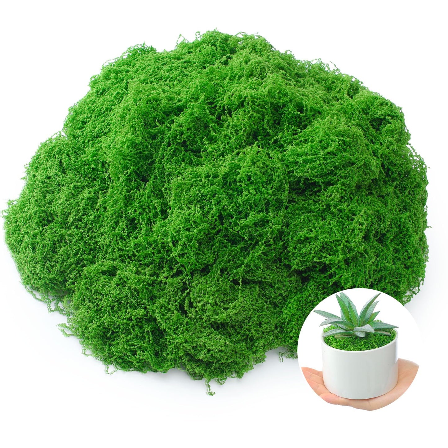 Suncalla Green Artificial Moss for Crafts 43.32oz/2.7lb Fake Green Moss Faux Grass for Potted Plants Indoor Bulk Large Capacity Fairy Garden DIY Decoration Model Making Walls Table Decors Home