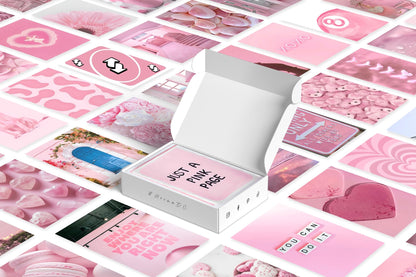 Y2K BOO Soft Rose Pink & Blush Pink Wall Collage Kit - 50pcs Coquette Aesthetic Prints, Dreamy Baby Pink Wall Decor for Teen Girls, 4x6 Romantic Photos for Apartment & Dorm