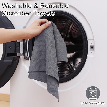 40 Sheets-11.8" 11.8", Homaxy Tear Away Dish Cloths Rolls, X Reusable Washable Dish Towels for Kitchen, Ultra Absorbent