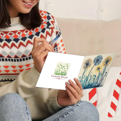DDGYP 6pcs Diamond Art Cards - 5.9x11.81in Diamond Art Painting Greeting Card Kits, DIY Diamond Art Greeting Cards with Envelopes for Birthday & Daily Greetings