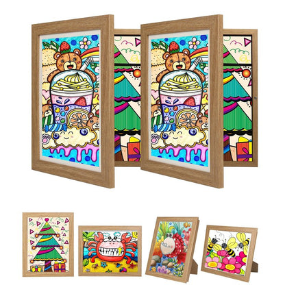 wesellcan 2Pack Kids Artwork Frames Changeable -Kids Art Frame,Kids Art Frames Front Opening Holds 150,8.5x11 White Rows Childrens Art Frame for Storage Kids Art,Picture Frame for Display Kid Art Work