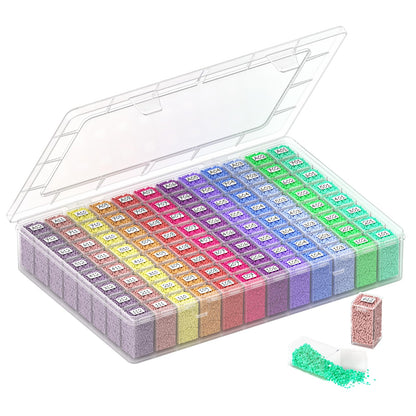 VANSUNS Newly Upgraded Transparent Large Capacity Diamond Painting Storage Containers,96 Grid Craft Organizers and Storage, Suitable for Nail Art, Necklaces, Bead Storage Containers