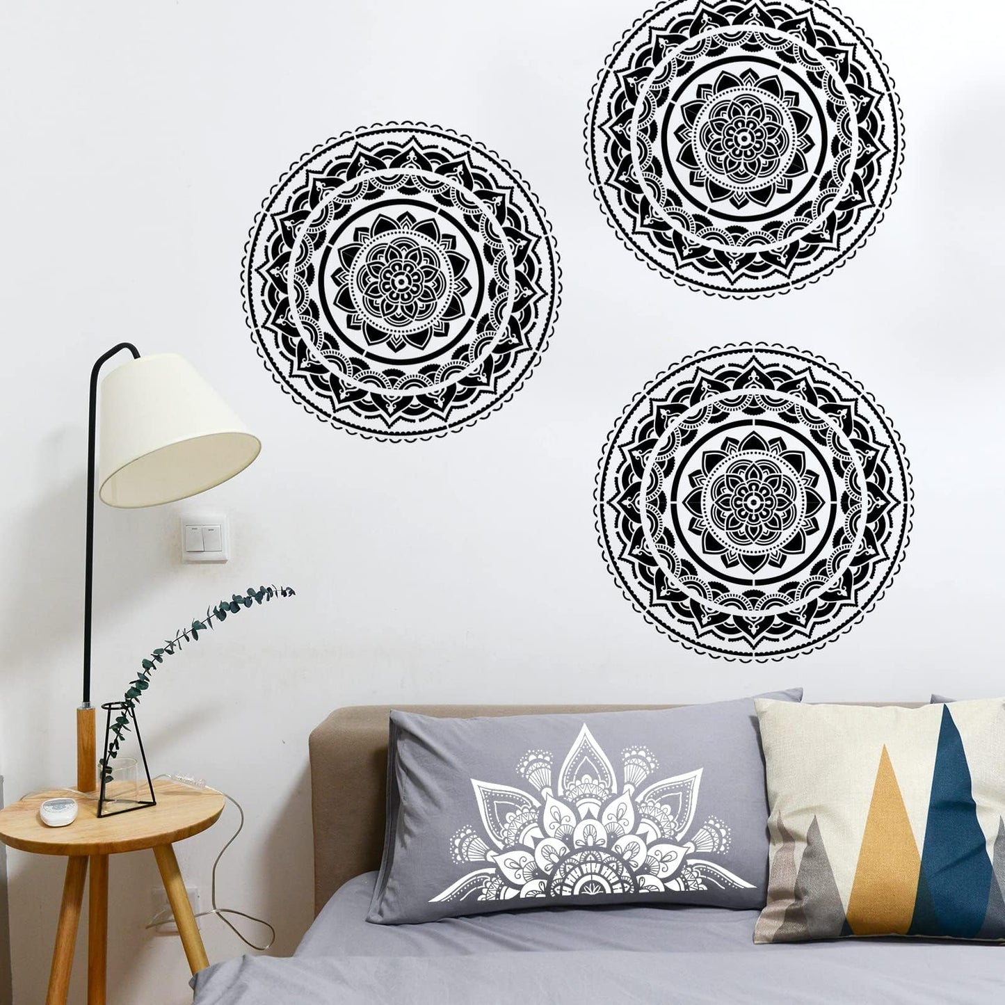 18x10 Inch Mandala Stencil Reusable Mandala Painting Templates Stencil Floral Design Drawing Stencil for DIY Wall, Tile, Furniture, Canva, Outdoor Indoor Decoration 4 PCS