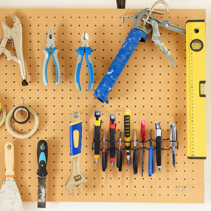 Hanaive 4 Pieces Pegboard Pliers Holder, Holds 11 Plier Per Rack, Steel Pegboard Hooks Pliers Peg Board Organizer Accessories Organizer for Workbench Garage Tool Shed Craft Room(Black)