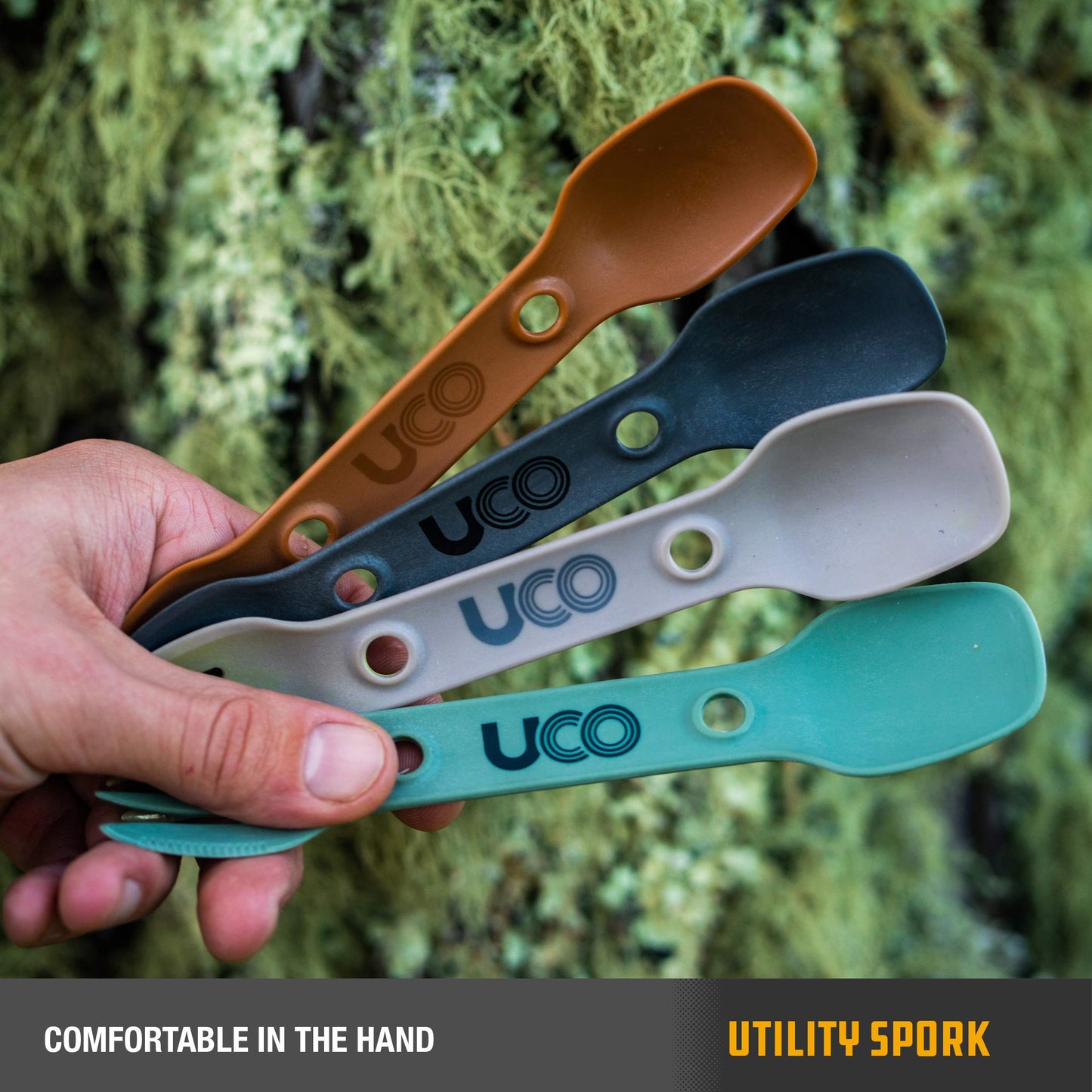 UCO Nylon Utility Spork Camping Spoon-Fork-Knife Utensil, 2 Pack