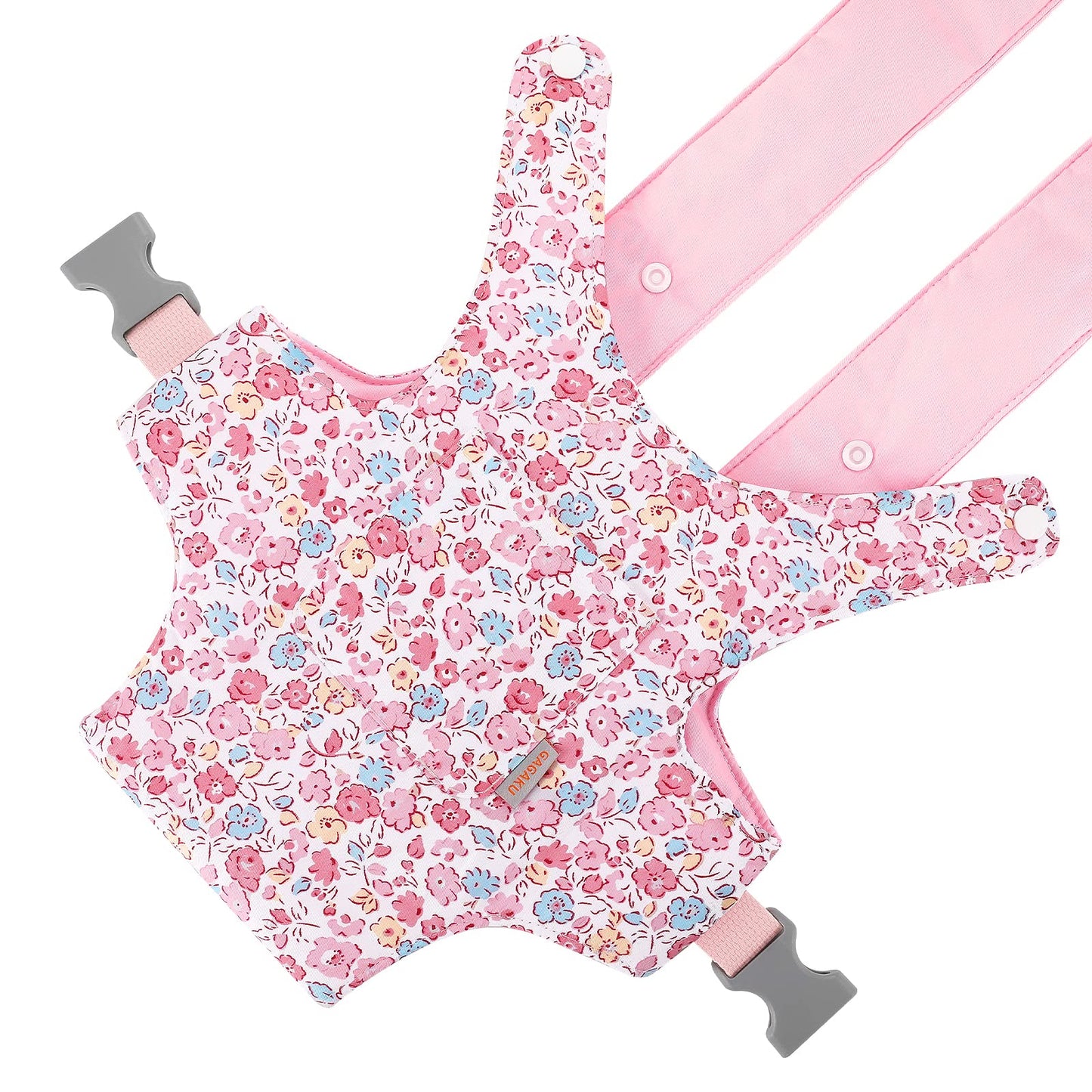 GAGAKU Baby Doll Carrier Stuffed Animal Carrier for Girls Doll Accessory Adjustable Straps for 12 to 20 inch Reborn Baby Dolls - Pink Flowers