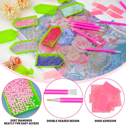 SYWHXY 30PCS Diamond Art Painting Tools 5D Diamond Art Wax Accessories with 10 Drill Pen Grip Tray, Diamonds Painting Kits for Kids Adults DIY Paintings Crafts